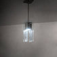 Meyda Lighting Shutter 7" Nickel Mini Pendant Light With Clear Sparkle Shade Glass