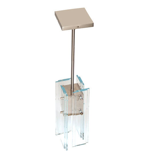 Meyda Lighting Shutter 7" Nickel Mini Pendant Light With Clear Sparkle Shade Glass