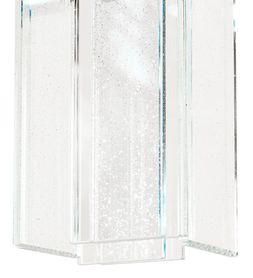 Meyda Lighting Shutter 7" Nickel Mini Pendant Light With Clear Sparkle Shade Glass
