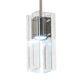 Meyda Lighting Shutter 7" Nickel Mini Pendant Light With Clear Sparkle Shade Glass
