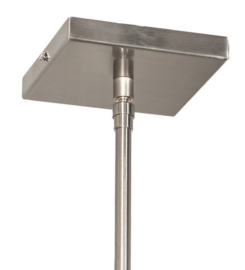 Meyda Lighting Shutter 7" Nickel Mini Pendant Light With Red Sparkle Shade Glass