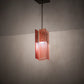 Meyda Lighting Shutter 7" Nickel Mini Pendant Light With Red Sparkle Shade Glass