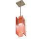 Meyda Lighting Shutter 7" Nickel Mini Pendant Light With Red Sparkle Shade Glass