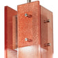 Meyda Lighting Shutter 7" Nickel Mini Pendant Light With Red Sparkle Shade Glass