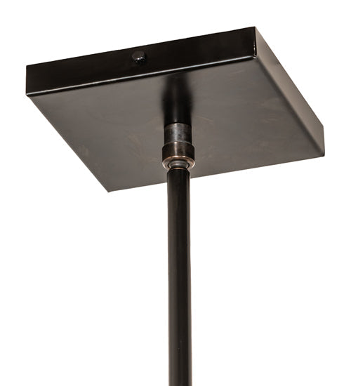 Meyda Lighting Shutter 7" Nickel Mini Pendant Light With Sparkle Blue Shade Glass