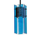 Meyda Lighting Shutter 7" Nickel Mini Pendant Light With Sparkle Blue Shade Glass