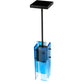 Meyda Lighting Shutter 7" Nickel Mini Pendant Light With Sparkle Blue Shade Glass