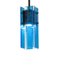 Meyda Lighting Shutter 7" Nickel Mini Pendant Light With Sparkle Blue Shade Glass