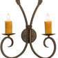 Meyda Lighting Sienna 16" 2-Light Golden Bronze Wall Sconce With Amber Faux Candlelight