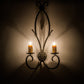 Meyda Lighting Sienna 16" 2-Light Golden Bronze Wall Sconce With Amber Faux Candlelight