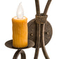 Meyda Lighting Sienna 16" 2-Light Golden Bronze Wall Sconce With Amber Faux Candlelight