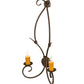 Meyda Lighting Sienna 16" 2-Light Golden Bronze Wall Sconce With Amber Faux Candlelight
