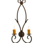 Meyda Lighting Sienna 16" 2-Light Golden Bronze Wall Sconce With Amber Faux Candlelight