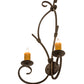 Meyda Lighting Sienna 16" 2-Light Golden Bronze Wall Sconce With Amber Faux Candlelight