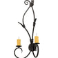 Meyda Lighting Sienna 16" 2-Light Smoke Wall Sconce With Amber Faux Candlelight