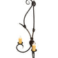 Meyda Lighting Sienna 16" 2-Light Smoke Wall Sconce With Amber Faux Candlelight