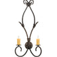 Meyda Lighting Sienna 16" 2-Light Smoke Wall Sconce With Amber Faux Candlelight