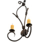 Meyda Lighting Sienna 16" 2-Light Smoke Wall Sconce With Amber Faux Candlelight