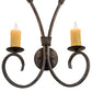 Meyda Lighting Sienna 16" 2-Light Smoke Wall Sconce With Amber Faux Candlelight