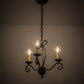 Meyda Lighting Sienna 169826 18" 3-Light Chestnut Chandelier With Amber Faux Candlelight
