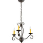 Meyda Lighting Sienna 169826 18" 3-Light Chestnut Chandelier With Amber Faux Candlelight
