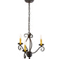 Meyda Lighting Sienna 169826 18" 3-Light Chestnut Chandelier With Amber Faux Candlelight