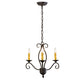 Meyda Lighting Sienna 169826 18" 3-Light Chestnut Chandelier With Amber Faux Candlelight