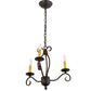 Meyda Lighting Sienna 169826 18" 3-Light Chestnut Chandelier With Amber Faux Candlelight