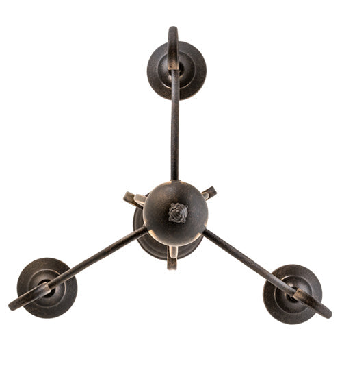 Meyda Lighting Sienna 169826 18" 3-Light Chestnut Chandelier With Amber Faux Candlelight