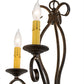 Meyda Lighting Sienna 169826 18" 3-Light Chestnut Chandelier With Amber Faux Candlelight