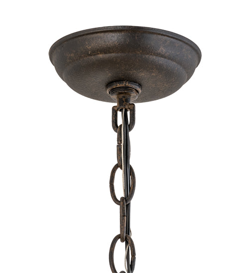 Meyda Lighting Sienna 169826 18" 3-Light Chestnut Chandelier With Amber Faux Candlelight