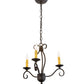 Meyda Lighting Sienna 169826 18" 3-Light Chestnut Chandelier With Amber Faux Candlelight