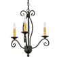 Meyda Lighting Sienna 18" 3-Light Chestnut Chandelier With Amber Faux Candlelight