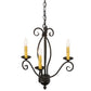 Meyda Lighting Sienna 18" 3-Light Chestnut Chandelier With Amber Faux Candlelight