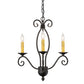 Meyda Lighting Sienna 18" 3-Light Chestnut Chandelier With Amber Faux Candlelight