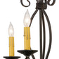 Meyda Lighting Sienna 18" 3-Light Chestnut Chandelier With Amber Faux Candlelight