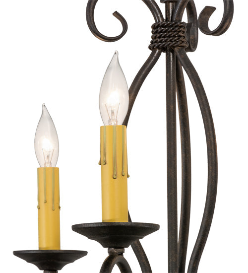 Meyda Lighting Sienna 18" 3-Light Chestnut Chandelier With Amber Faux Candlelight