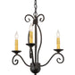 Meyda Lighting Sienna 18" 3-Light Chestnut Chandelier With Amber Faux Candlelight