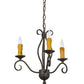 Meyda Lighting Sienna 18" 3-Light Copper Rust Chandelier With Amber Faux Candlelight