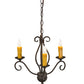 Meyda Lighting Sienna 18" 3-Light Copper Rust Chandelier With Amber Faux Candlelight