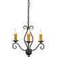 Meyda Lighting Sienna 18" 3-Light Copper Rust Chandelier With Amber Faux Candlelight
