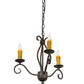 Meyda Lighting Sienna 18" 3-Light Copper Rust Chandelier With Amber Faux Candlelight