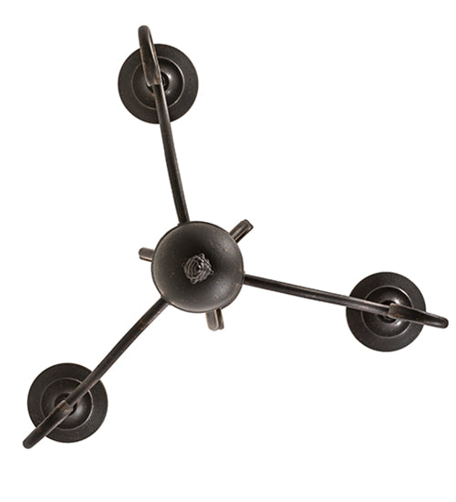 Meyda Lighting Sienna 18" 3-Light Copper Rust Chandelier With Amber Faux Candlelight