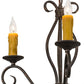Meyda Lighting Sienna 18" 3-Light Copper Rust Chandelier With Amber Faux Candlelight