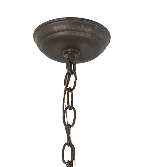 Meyda Lighting Sienna 18" 3-Light Copper Rust Chandelier With Amber Faux Candlelight