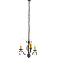 Meyda Lighting Sienna 18" 3-Light Copper Rust Chandelier With Amber Faux Candlelight