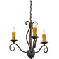 Meyda Lighting Sienna 18" 3-Light Copper Rust Chandelier With Amber Faux Candlelight
