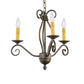 Meyda Lighting Sienna 18" 3-Light French Bronze Chandelier With Amber Faux Candlelight