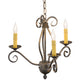 Meyda Lighting Sienna 18" 3-Light French Bronze Chandelier With Amber Faux Candlelight