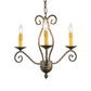 Meyda Lighting Sienna 18" 3-Light French Bronze Chandelier With Amber Faux Candlelight